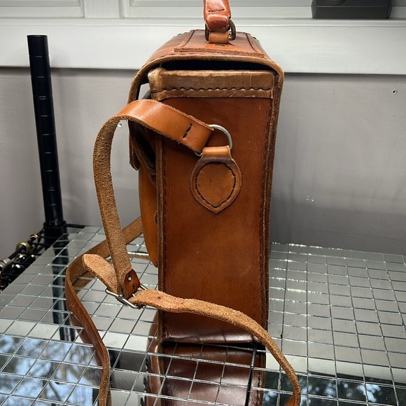 Vintage Ranger Saddle Bag Structured Belting Leather Rectangular Crossbody Bag - Picture 6 of 15